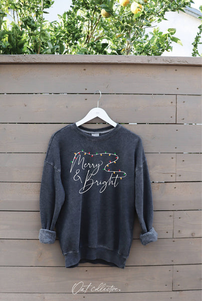 MERRY AND BRIGHT   Mineral Graphic Sweatshirt   : DUSTY FOREST / L