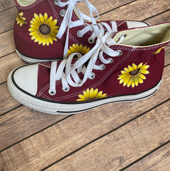 Women's size 5 - Sunflower maroon high tops no box