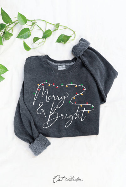 MERRY AND BRIGHT   Mineral Graphic Sweatshirt   : DUSTY FOREST / L