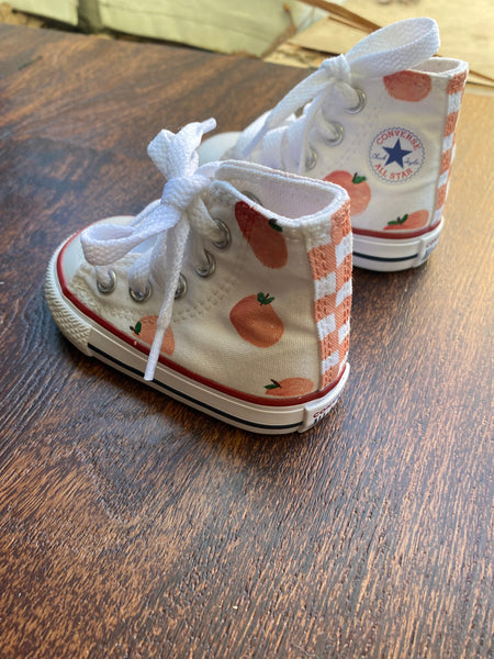Hand Painted Peach High Top Converse