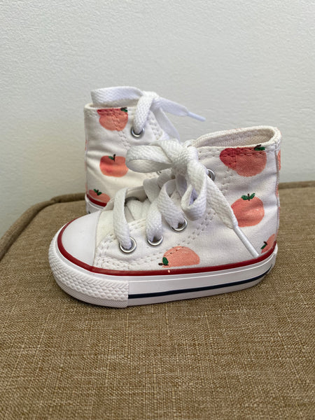 Hand Painted Peach High Top Converse