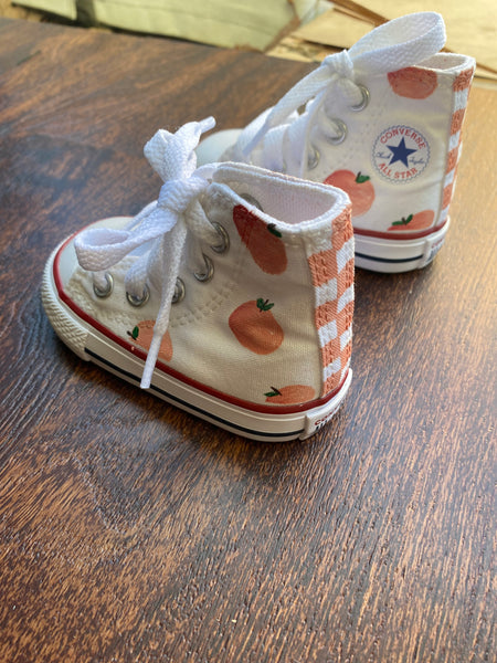 Hand Painted Peach High Top Converse