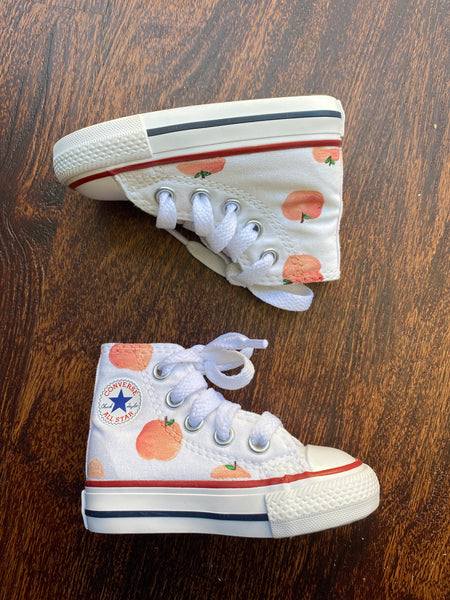 Hand Painted Peach High Top Converse