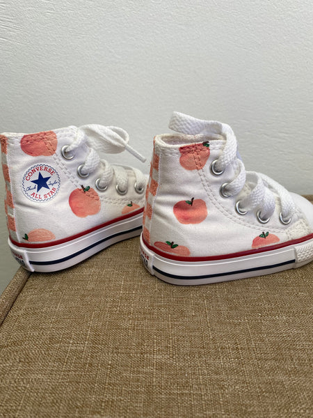 Hand Painted Peach High Top Converse