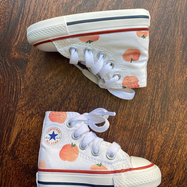 Hand Painted Peach High Top Converse