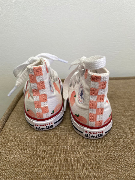 Hand Painted Peach High Top Converse