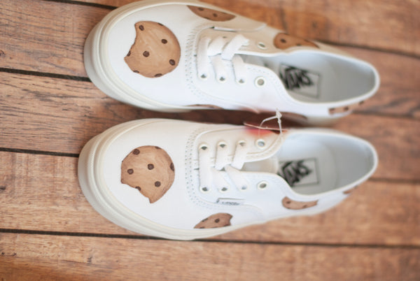 Chocolate Chip Cookie Hand Painted Vans