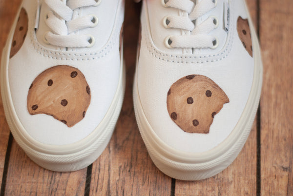 Chocolate Chip Cookie Hand Painted Vans