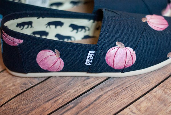 Hand Painted Pink Pumpkin Toms