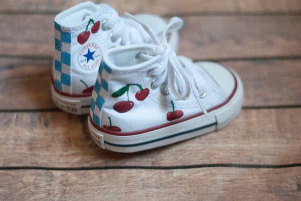 Hand Painted Cherry High Top Converse