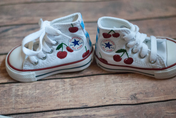 Hand Painted Cherry High Top Converse