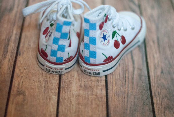 Hand Painted Cherry High Top Converse