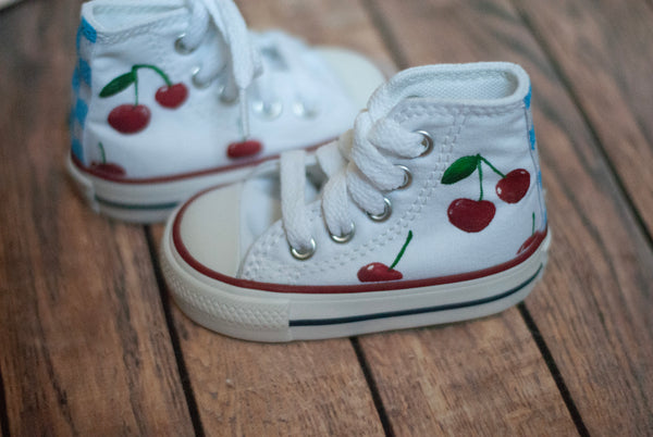 Hand Painted Cherry High Top Converse