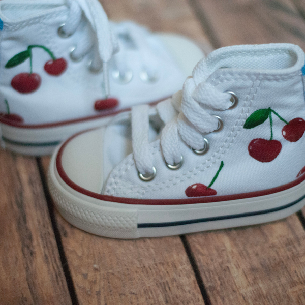 Hand Painted Cherry High Top Converse