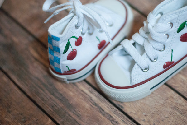 Hand Painted Cherry High Top Converse