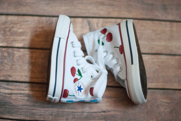 Hand Painted Cherry High Top Converse