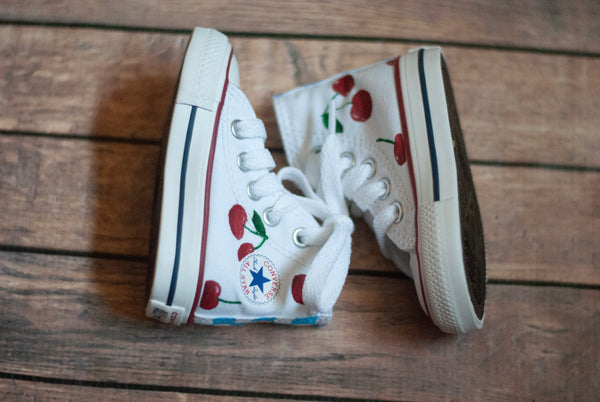 Hand Painted Cherry High Top Converse