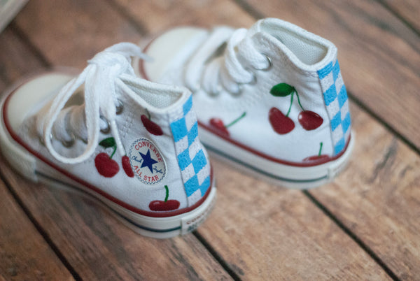Hand Painted Cherry High Top Converse