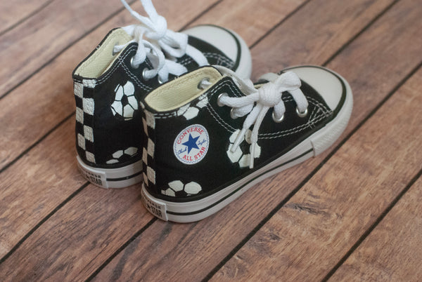 Hand-Painted Soccer High Top Converse