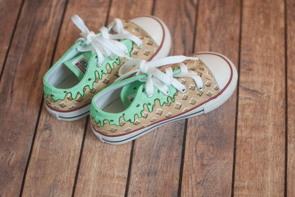 Mint Chocolate Chip Low Top Converse | Custom Mint Chip Converse