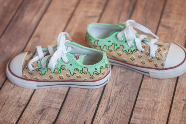 Mint Chocolate Chip Low Top Converse | Custom Mint Chip Converse