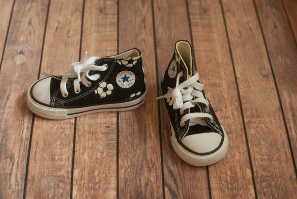 Hand-Painted Soccer High Top Converse