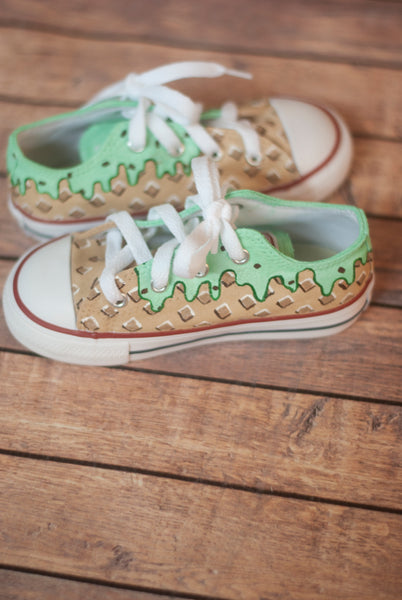 Mint Chocolate Chip Low Top Converse | Custom Mint Chip Converse