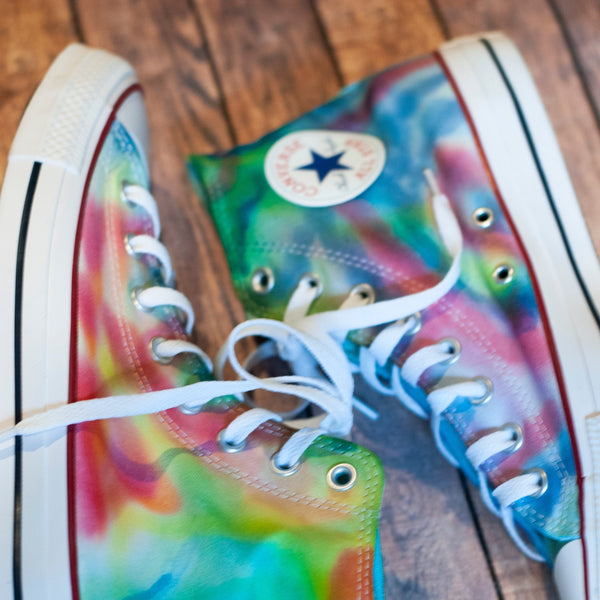 Tie Dye Converse | Red, Blue, Yellow, + Green Tie Dye Converse