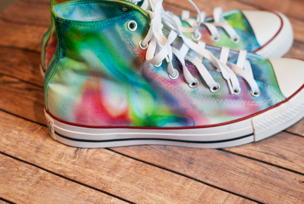 Tie Dye Converse | Red, Blue, Yellow, + Green Tie Dye Converse