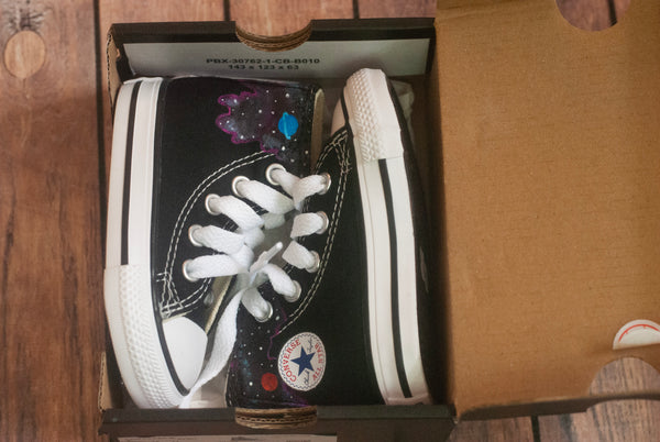Hand Painted Space High Top Converse