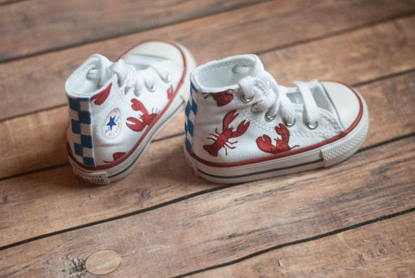 Lobster High Top Converse | Custom Hand Painted Lobster Converse