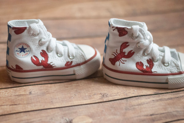Lobster High Top Converse | Custom Hand Painted Lobster Converse