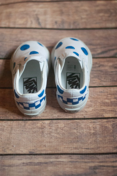 Blueberry Slip On Vans | Custom Painted Blueberry Vans