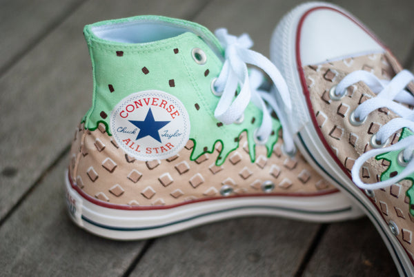 Mint Chocolate Chip Ice Cream High Top Converse