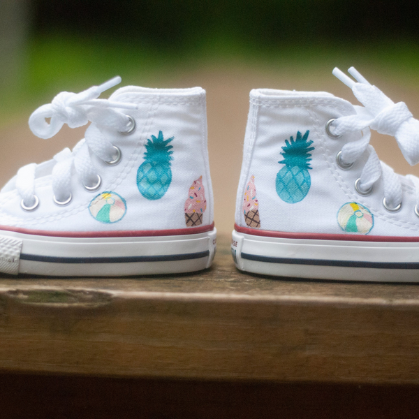 Summer Party High Top Converse | Pineapple Beach Ball Ice Cream Converse