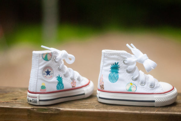 Summer Party High Top Converse | Pineapple Beach Ball Ice Cream Converse