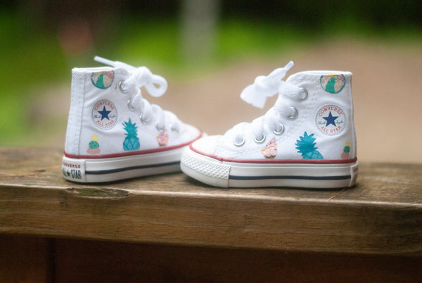 Summer Party High Top Converse | Pineapple Beach Ball Ice Cream Converse