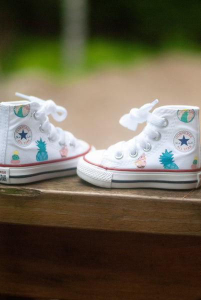 Summer Party High Top Converse | Pineapple Beach Ball Ice Cream Converse