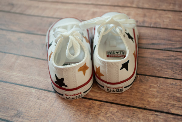 Black and Gold Star Low Top Converse