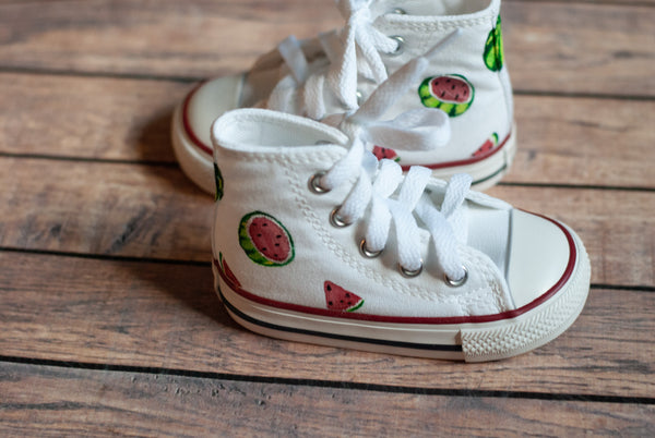 Watermelon High Top Converse | Watermelon Hand Painted Converse