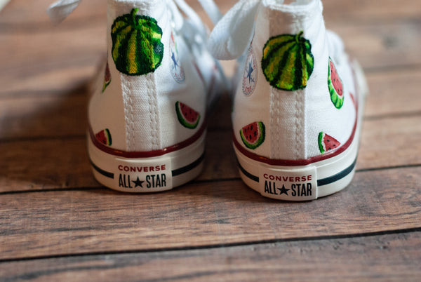 Watermelon High Top Converse | Watermelon Hand Painted Converse