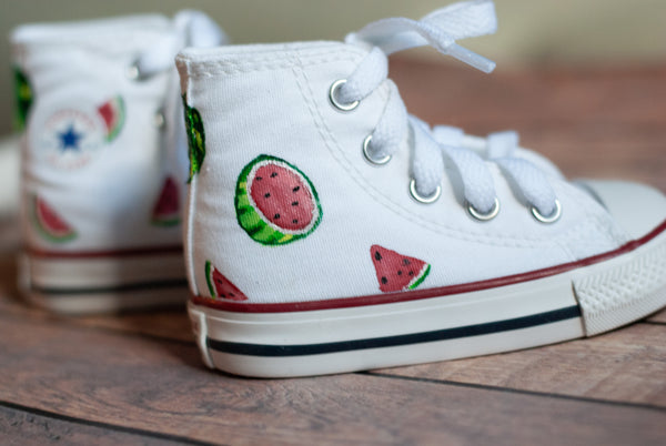 Watermelon High Top Converse | Watermelon Hand Painted Converse