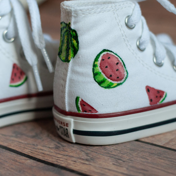 Watermelon High Top Converse | Watermelon Hand Painted Converse