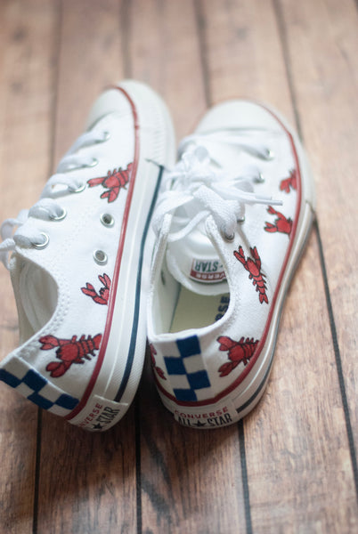 Lobster Low Top Converse | Handpainted Low Top Converse