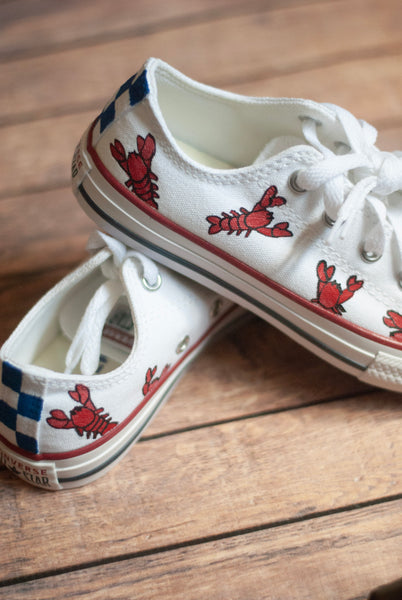 Lobster Low Top Converse | Handpainted Low Top Converse