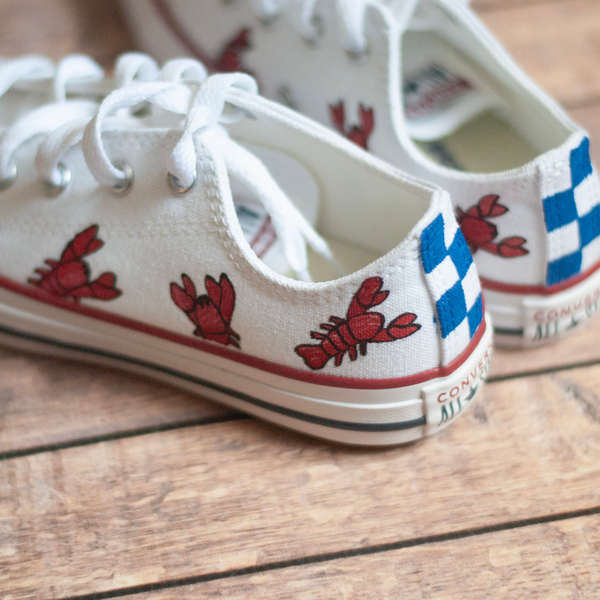 Lobster Low Top Converse | Handpainted Low Top Converse