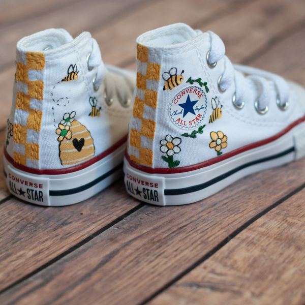 Honey & Bee High Top Converse | Custom Bee Converse