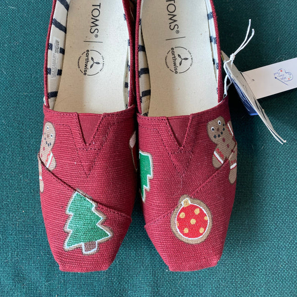 Sugar Cookie Holiday Themed Hand Painted Toms