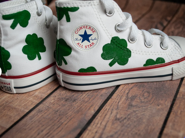 Shamrock Converse | Hand Painted High Top Converse