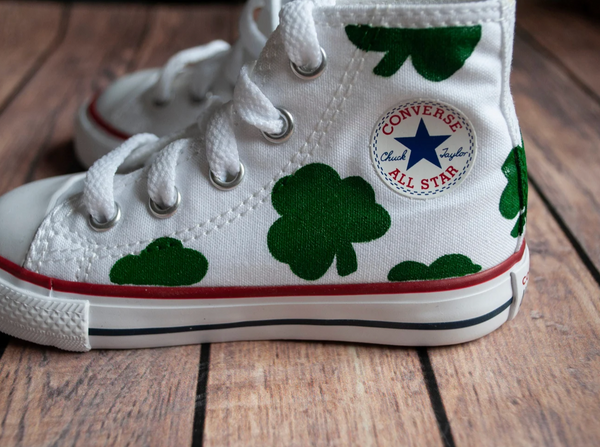Shamrock Converse | Hand Painted High Top Converse
